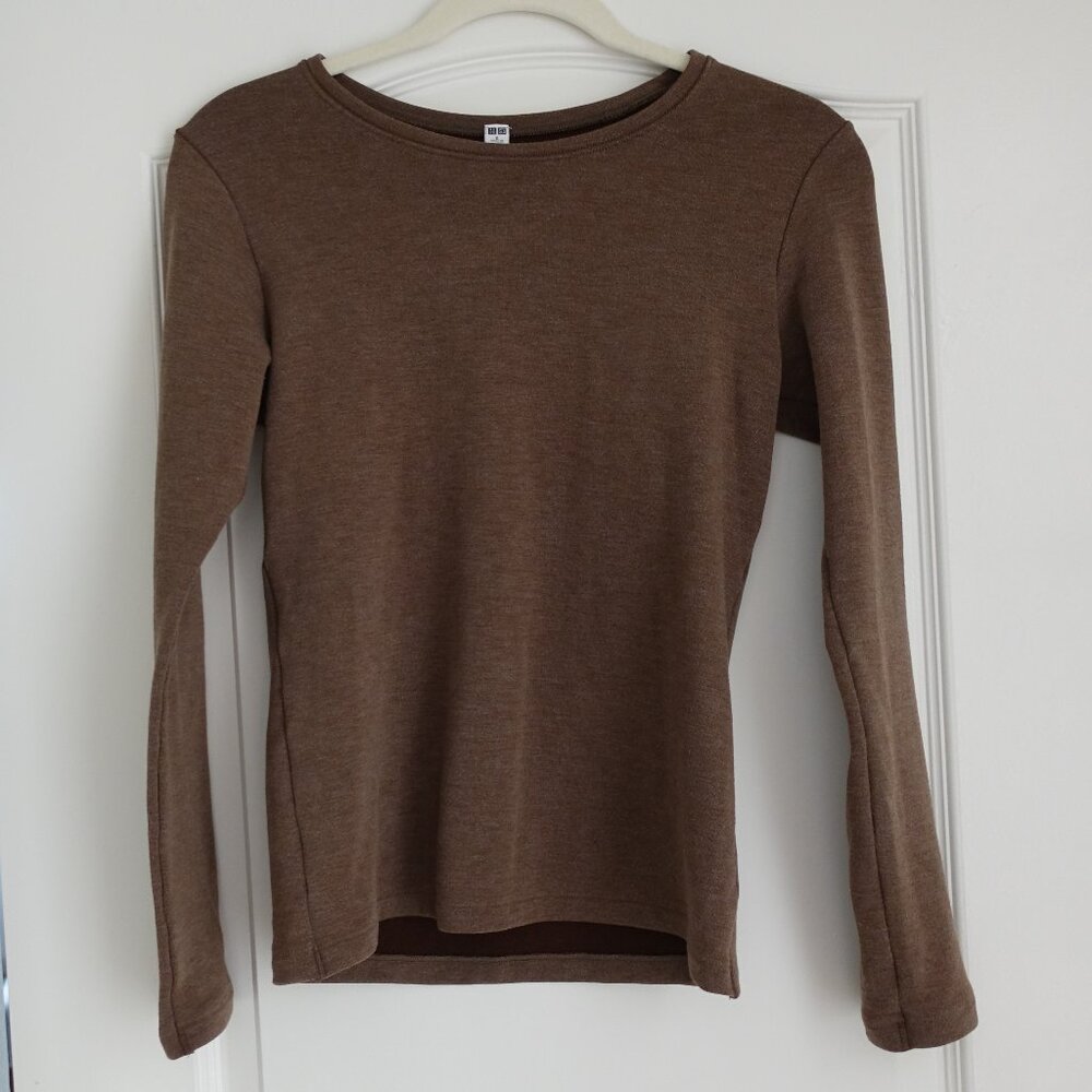 Uniqlo - HEATTECH Ultra Warm T-Shirt - Brown - Size S